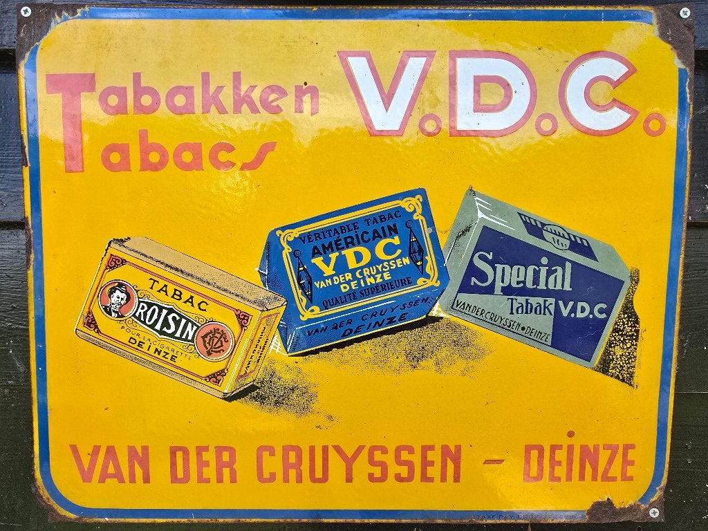Origineel Van der Cruyssen emaille reclamebord, Verzamelen, Merken en Reclamevoorwerpen, Ophalen, Gebruikt, Reclamebord