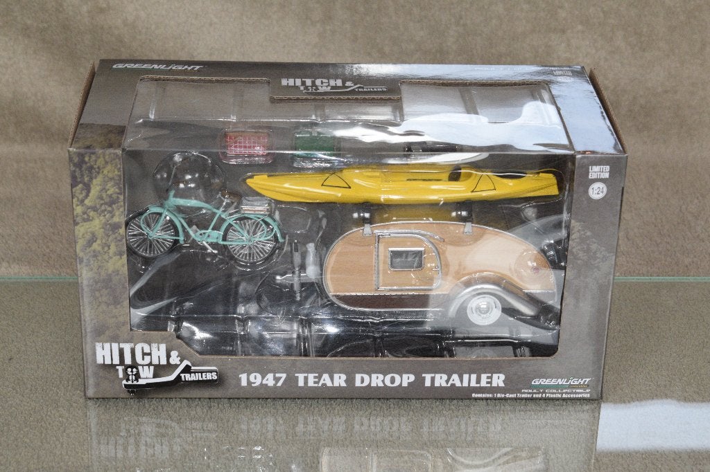 miniatuur auto 1:24 nieuw greenlight tear drop trailer 1947, Hobby en Vrije tijd, Ophalen of Verzenden, Nieuw