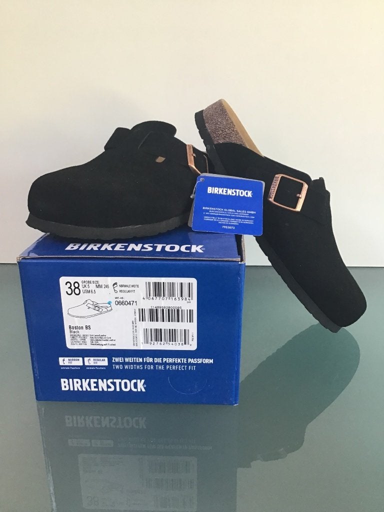 Birkenstock Boston 38 | Soft Footbed | Gratis verzenden, Kleding | Dames, Schoenen, Slippers, Verzenden, Zwart, Nieuw