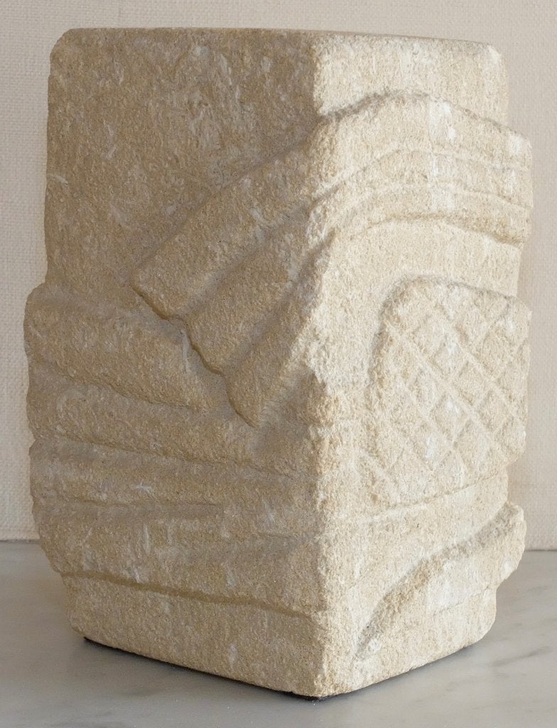Sculpture sur pierre de Jacques de Verdal, Antiek en Kunst, 20 - 50 cm, Steen of Keramiek, Abstract, Beige
