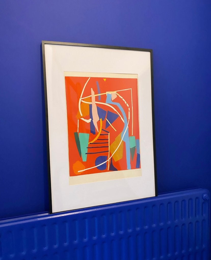 Lithografie (E.A.) „Abstracte compositie” Andre LANSKOY, Gesigneerd, Lithografie, Abstract, Ophalen