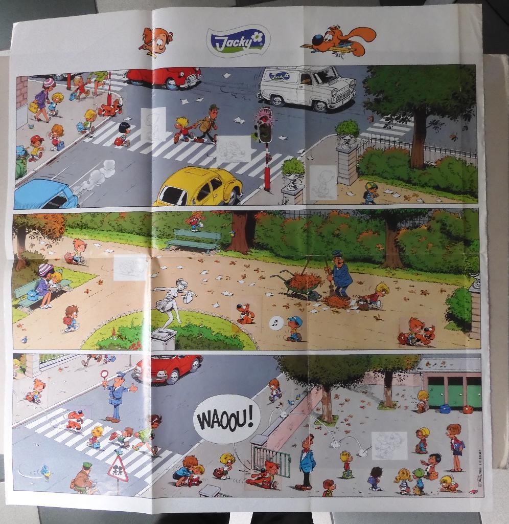 affiche - Bollie en Billie - Roba - Jacky - stickers -1989, Gebruikt, Rechthoekig Liggend, Ophalen of Verzenden, A1 t/m A3