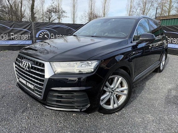 Audi Q7, 3.0TDi, 2016, 209.000km, Full option, S-Line + Keur, Auto's, Audi, Bedrijf, Q7, ABS, Diesel, Zwart, Zwart, Onderhoudsboekje
