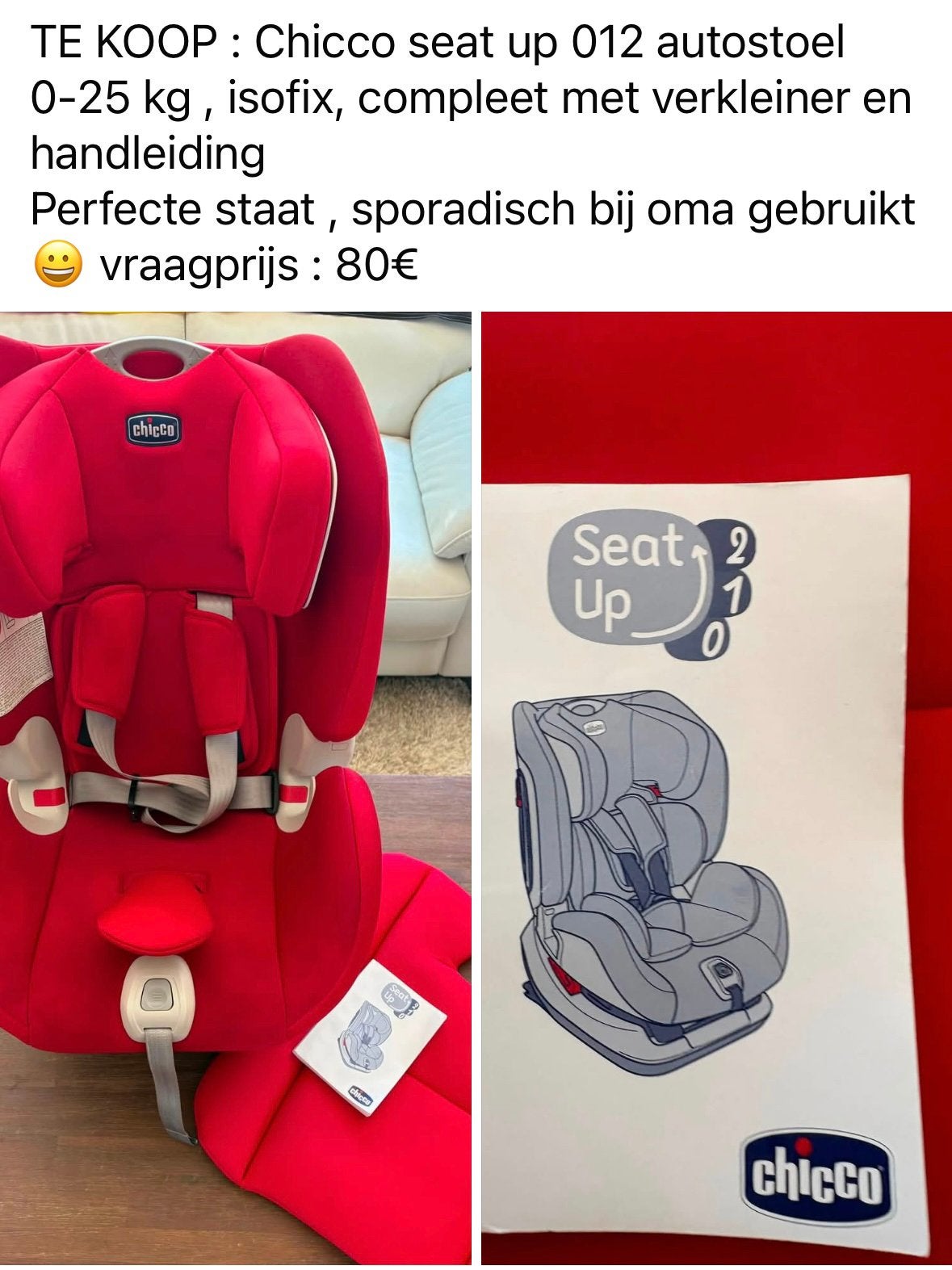 Chicco autostoel, Kinderen en Baby's, Autostoeltjes, Ophalen, Zo goed als nieuw, Chicco