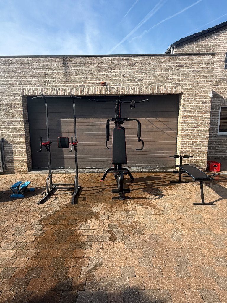 Volledige thuisgym set: Krachtstation, Optrekstang, Stepper, Sport en Fitness, Ophalen, Benen, Gebruikt, Overige typen
