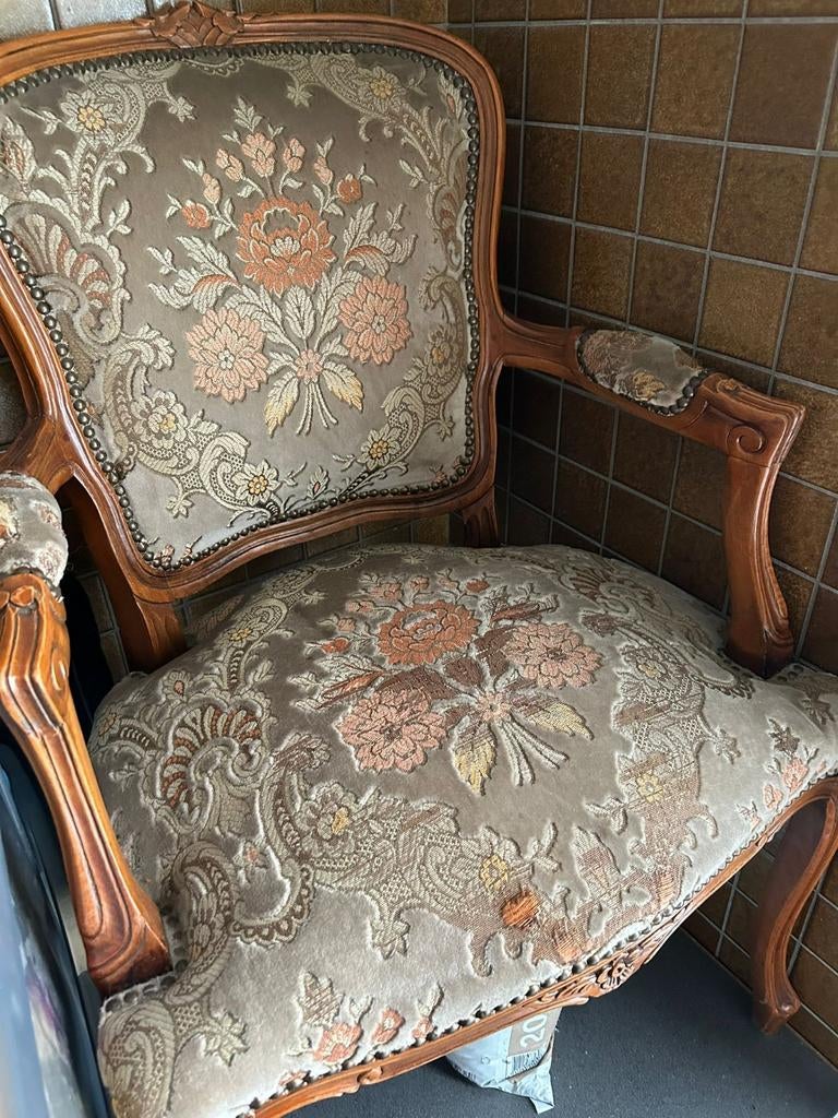 Antieke Louis XV stijl fauteuil / armstoel – vintage, Antiquités & Art, Antiquités | Meubles | Chaises & Canapés, Enlèvement
