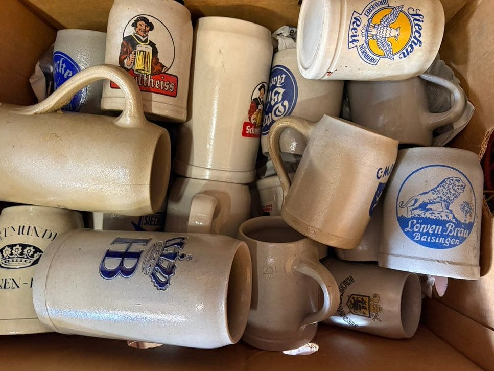 17 grandes chopes à bière en pierre - Petite, Collections, Enlèvement, Comme neuf