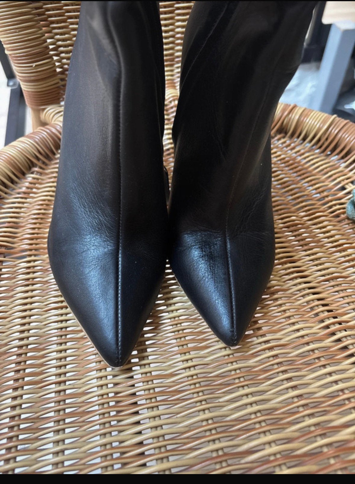 Bottes simili cuir noires, Enlèvement ou Envoi, Porté, Bottes hautes, Noir