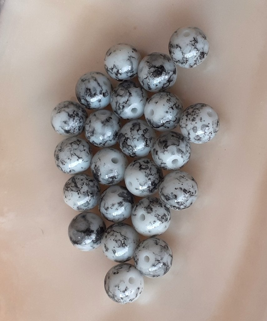 lot kralen 22 grijs marmer 8mm, Enlèvement ou Envoi, Neuf, Perle