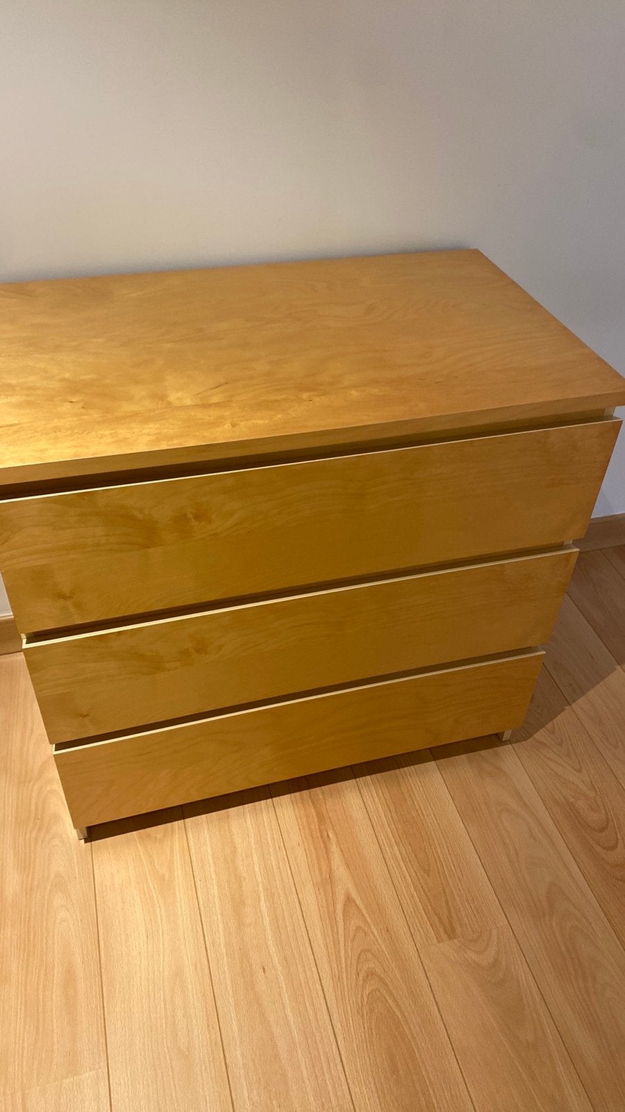 Commode 3 tiroirs Malm, 3 ou 4 tiroirs, 25 à 50 cm, Chêne, Moins de 100 cm