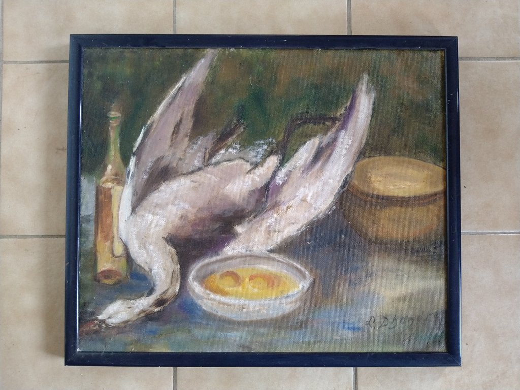 lucien dhondt, Antiquités & Art, Enlèvement ou Envoi, Signé, Peinture à l'huile, Nature morte