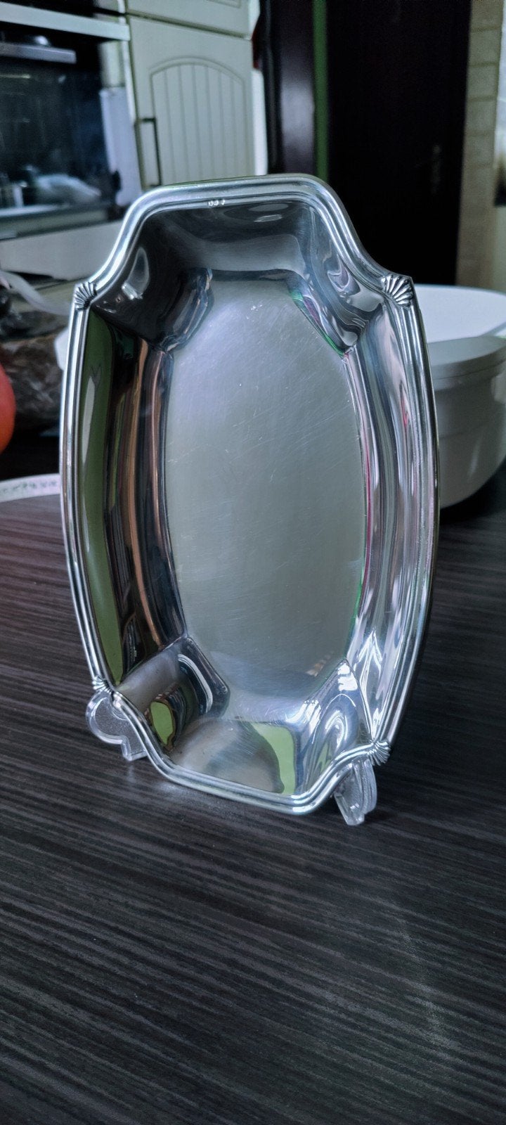 plat ovale vintage, en métal argenté., Enlèvement ou Envoi