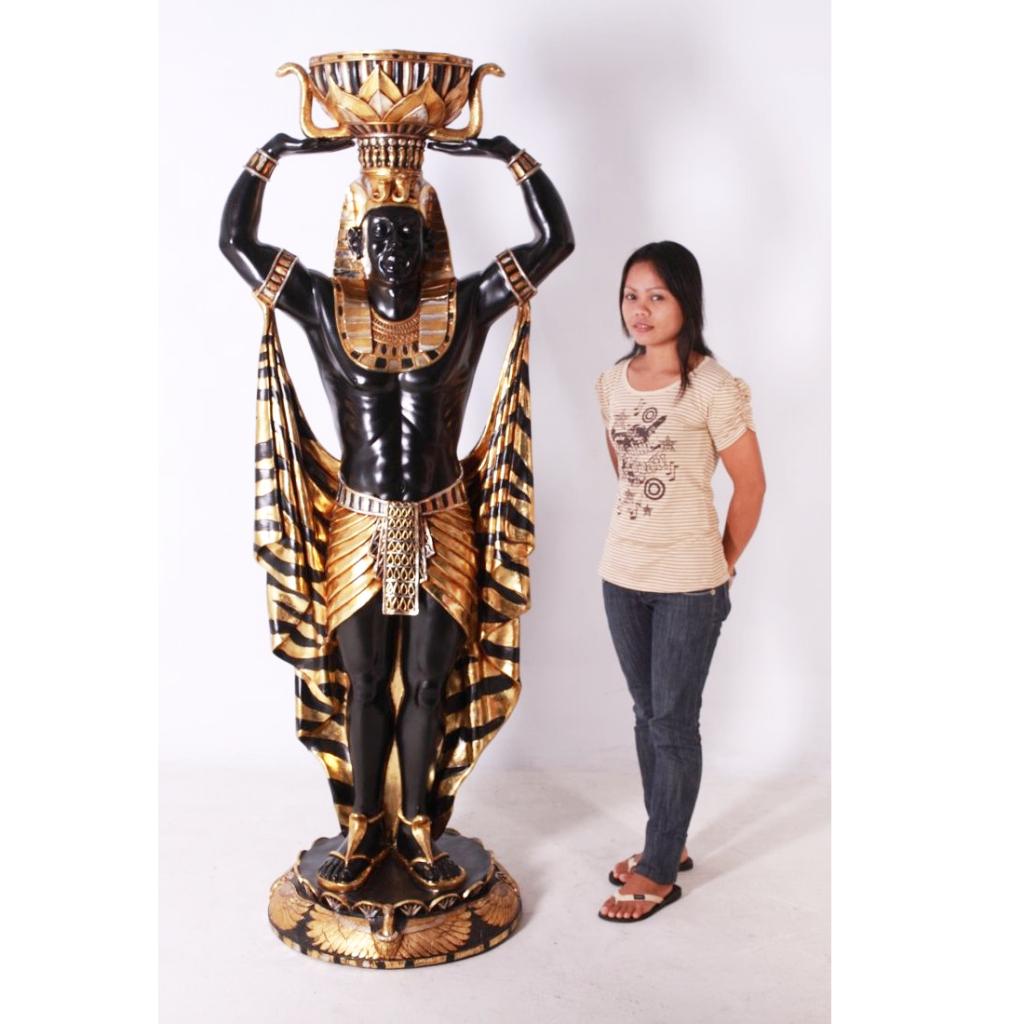 Statue féminine égyptienne avec socle — Égypte 236 cm, Collections, Statues & Figurines, Enlèvement, Neuf