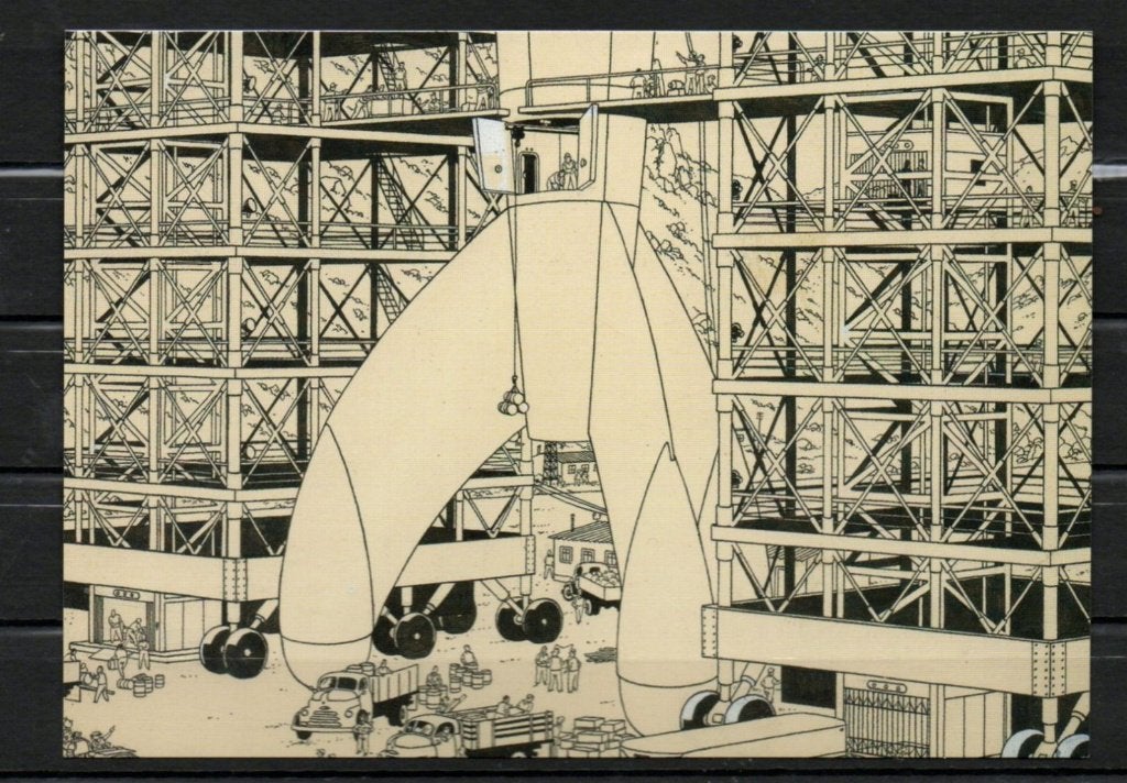 Carte postale : Hergé : Tintin - On a Marché sur la Lune, Enlèvement