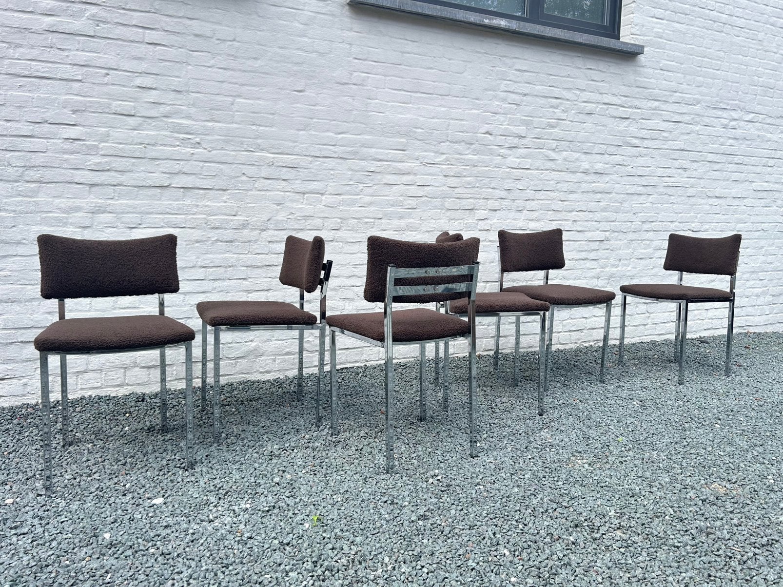 6 strakke vintage stoelen, Enlèvement, Utilisé