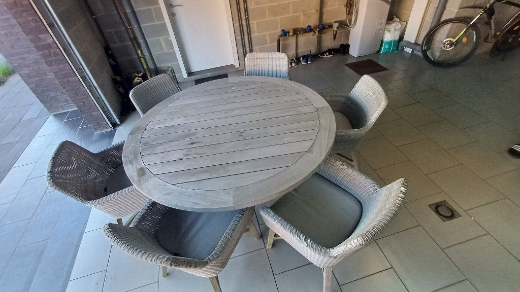 Tuintafel+ 6 kuipstoelen, Chaise, Salons de jardin, Enlèvement, Utilisé