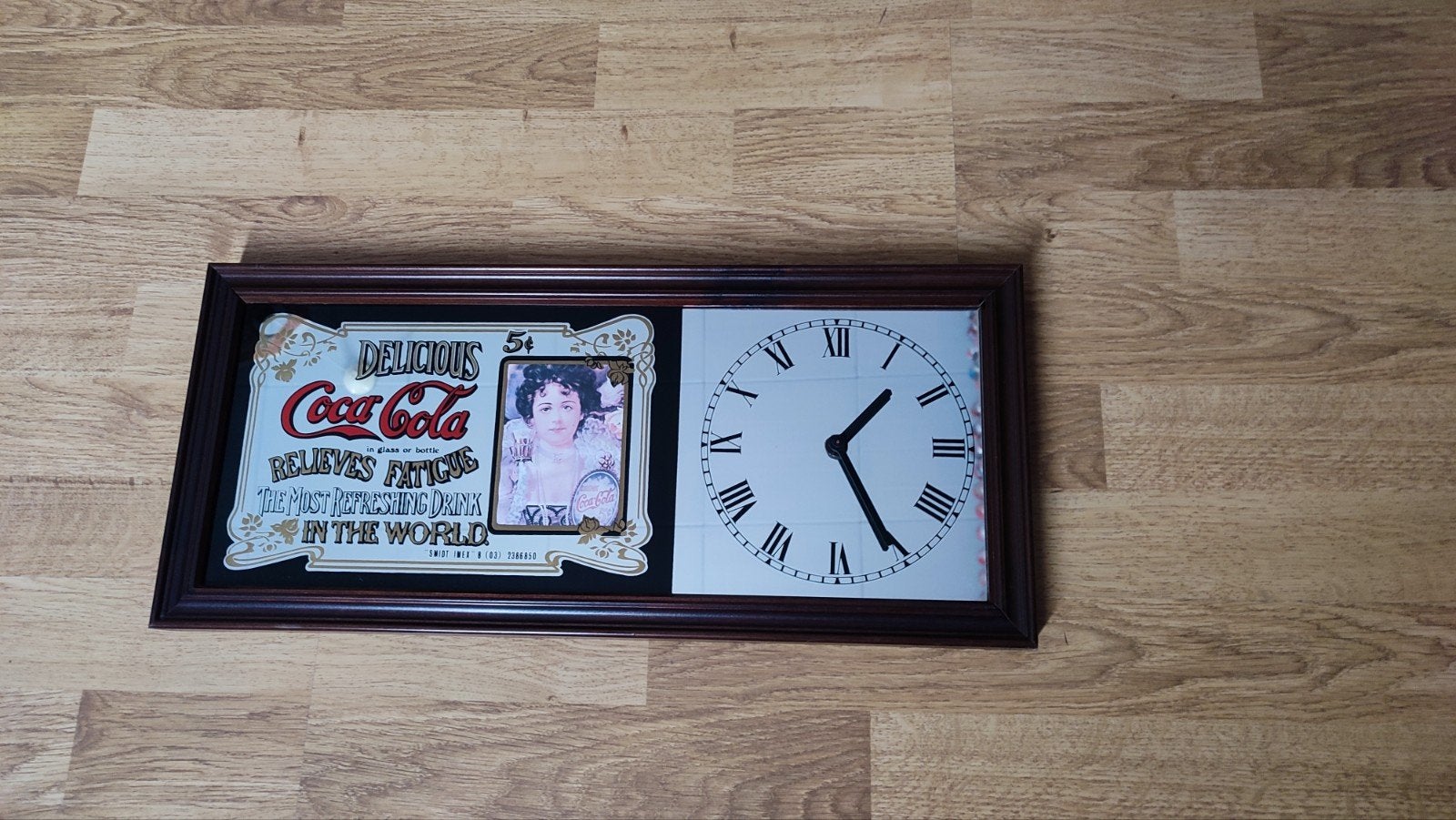 Coca Cola spiegel met uurwerk 50 x 25 cm, Verzamelen, Ophalen
