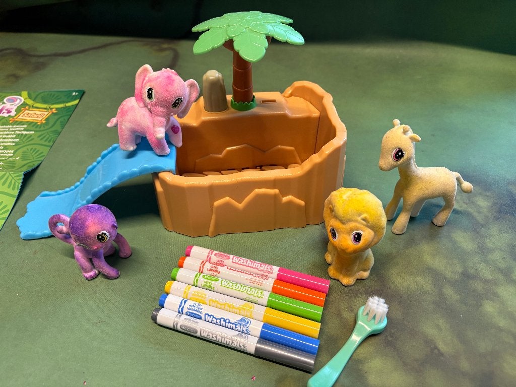 Washimals Safariset olifant leeuw aap giraf - Crayola, Kinderen en Baby's, Ophalen of Verzenden, Gebruikt, Knutselen