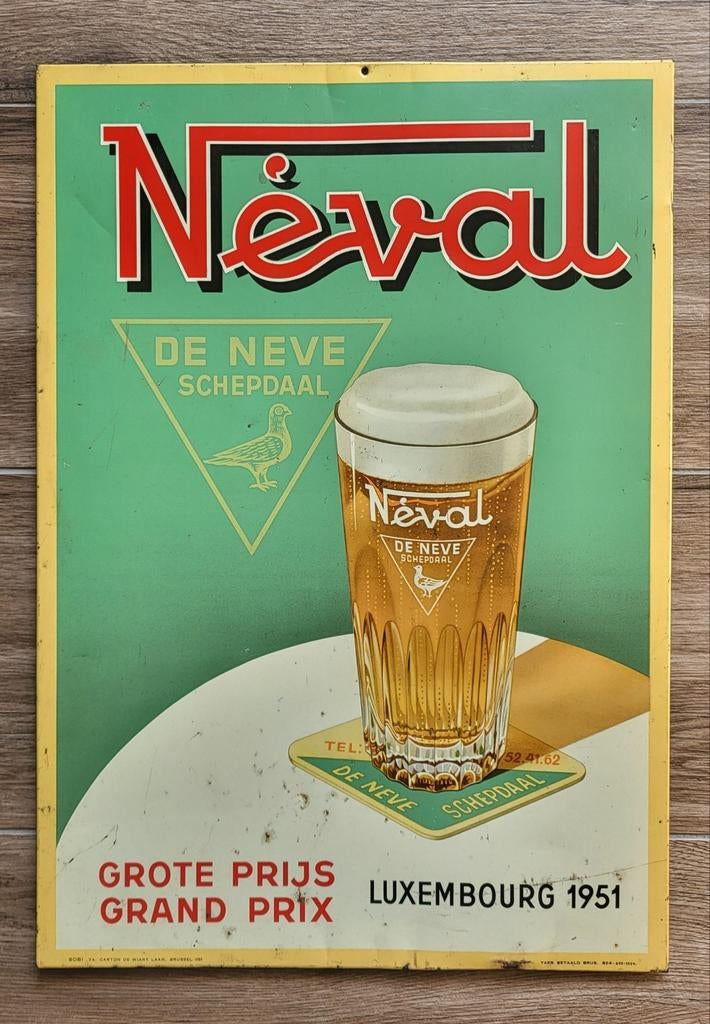 Panneau d'affichage en étain Neval., Collections, Enlèvement ou Envoi, Panneau publicitaire