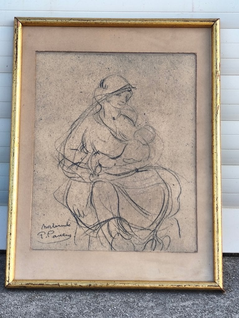 gravure maternite signe pierre paulus, Enlèvement ou Envoi, Gravure