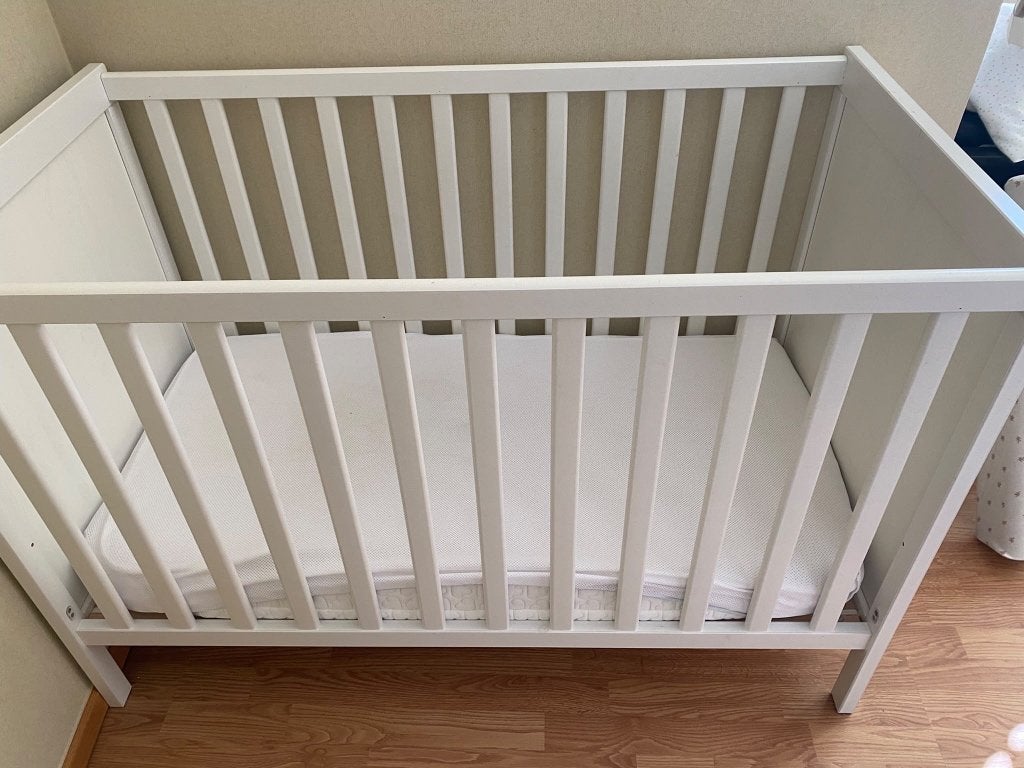 Babybed wit 60x120, Ophalen, Zo goed als nieuw, Ledikant