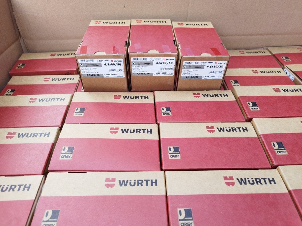 Vis pour aggloméré Wurth 4,5x80/50 - 200 pièces - PZ 2, Bricolage & Construction, Neuf, Spaanplaatschroef houtvijs Würth 4.5x80/50 - 200 stuk - PZ 2