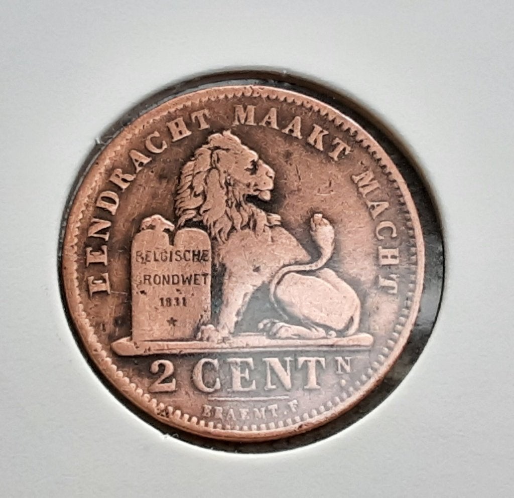 Belgique - 2 cents - 1905 fl. (Ref 014) Livraison gratuite., Timbres & Monnaies, Monnaies | Belgique, Monnaie en vrac, Enlèvement ou Envoi