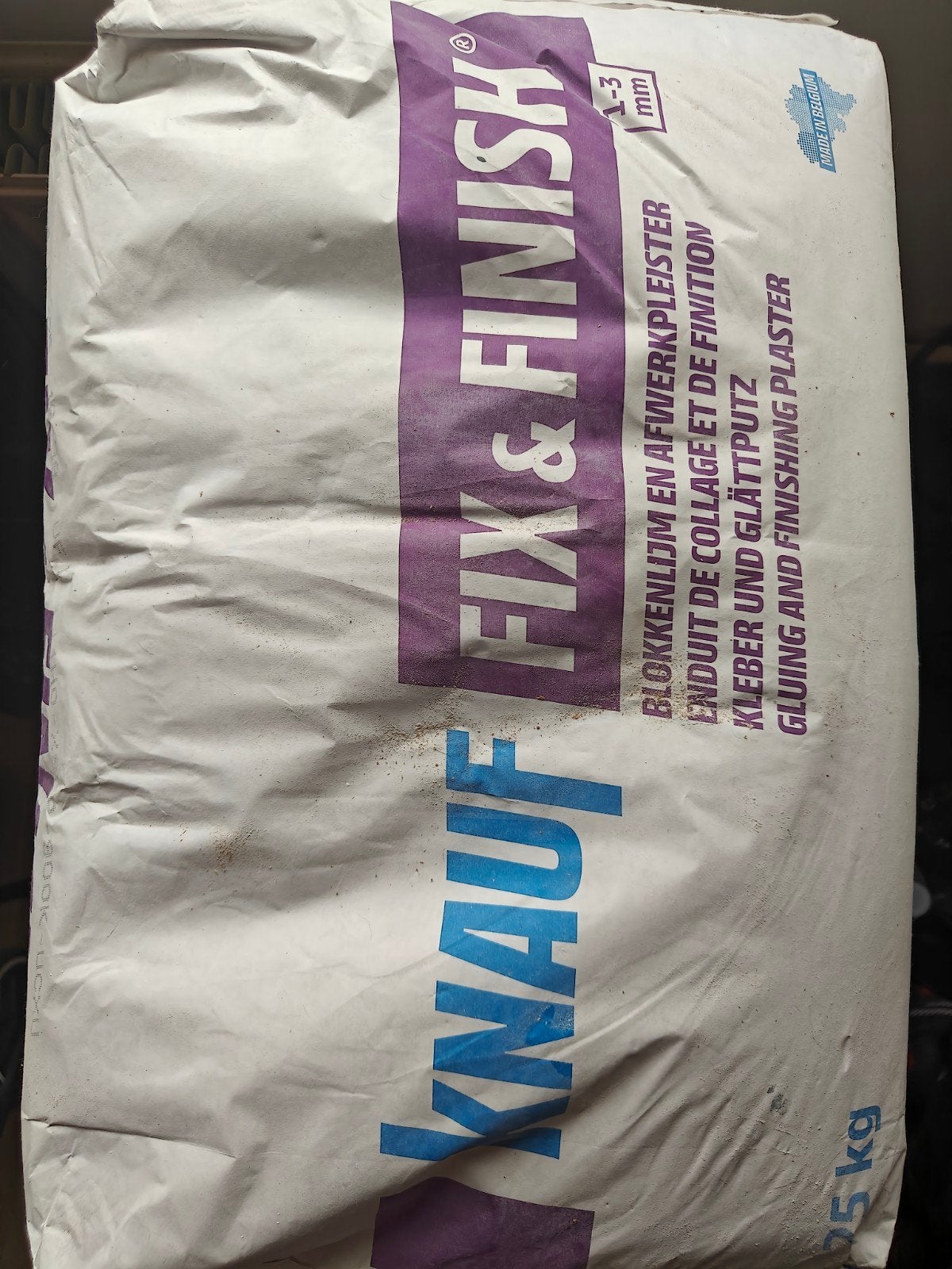 2 zakken Knauf Fix & Finish 25kg - nieuw, Doe-het-zelf en Bouw, Ophalen, Nieuw