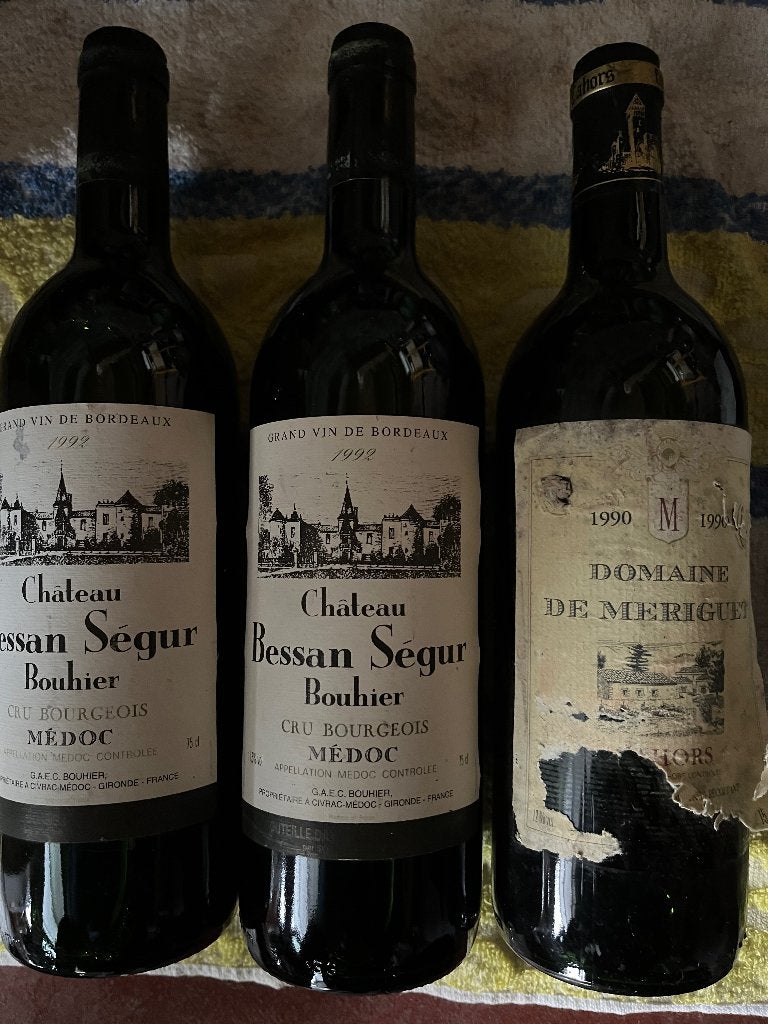 Lot 100 bouteilles vielle vin, Enlèvement