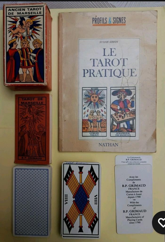 Tarot de Marseille Grimaud 1974 complet + livre, Livres, Ésotérisme & Spiritualité, Enlèvement ou Envoi
