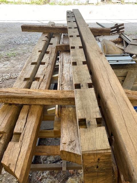 Oude eiken balken, Doe-het-zelf en Bouw, Hout en Planken, Ophalen, Gebruikt, Eiken, Balk