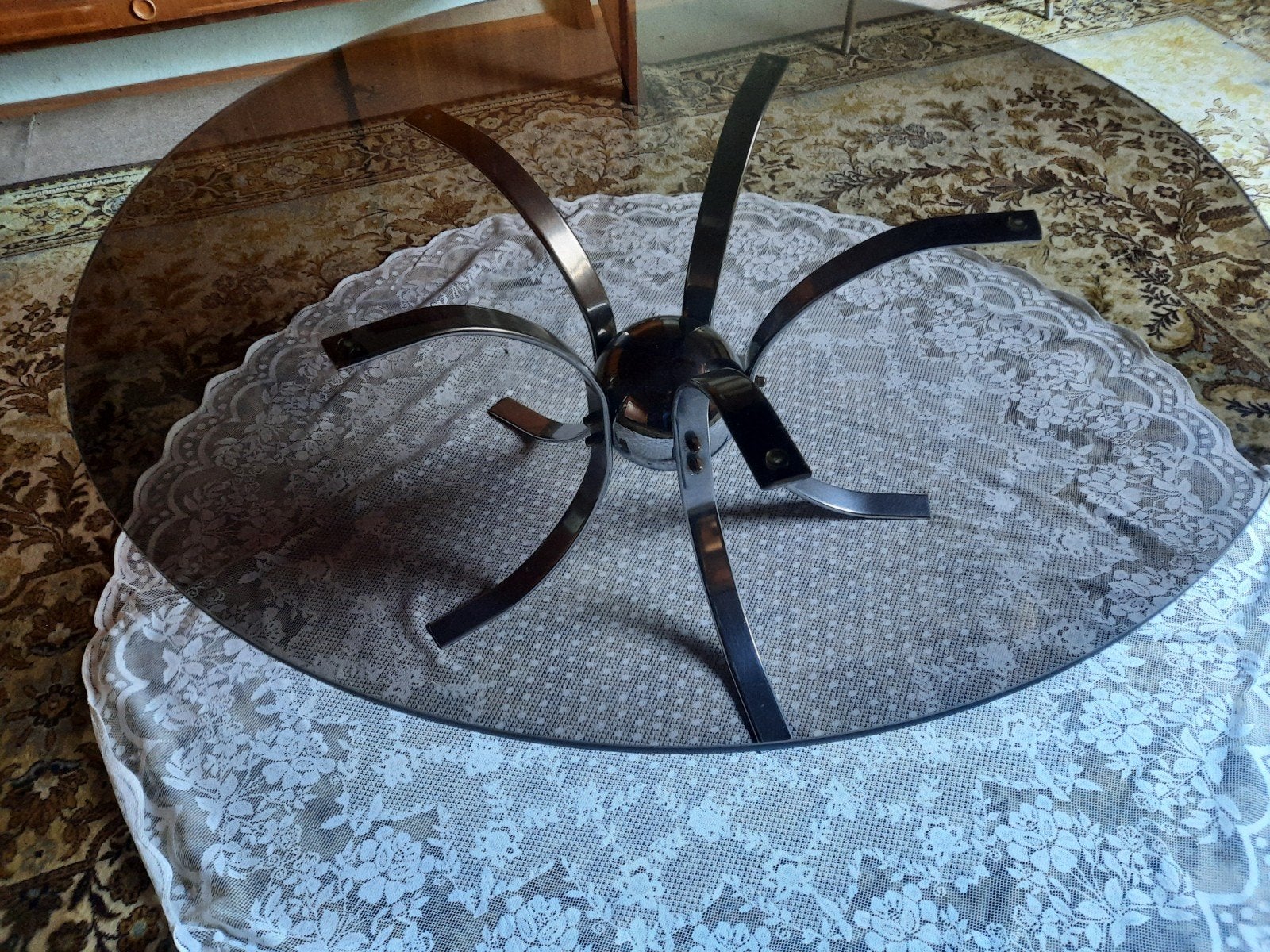 70´s glazen salontafel, Ophalen