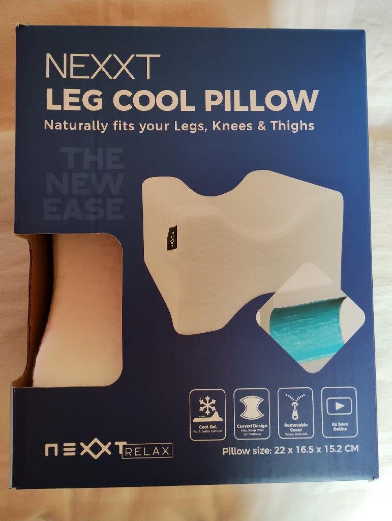 Nexxt Leg Cool Pillow – Ergonomisch Kniekussen met Koelgel, Eenpersoons, Wit, Nieuw, Ophalen of Verzenden