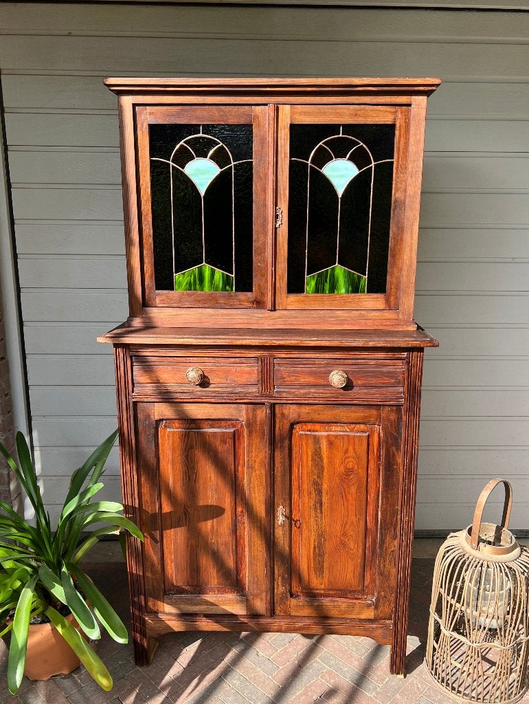 Buffet unique avec vitrail fait main, Maison & Meubles, 25 à 50 cm, Art deco, Autres essences de bois, Moins de 100 cm