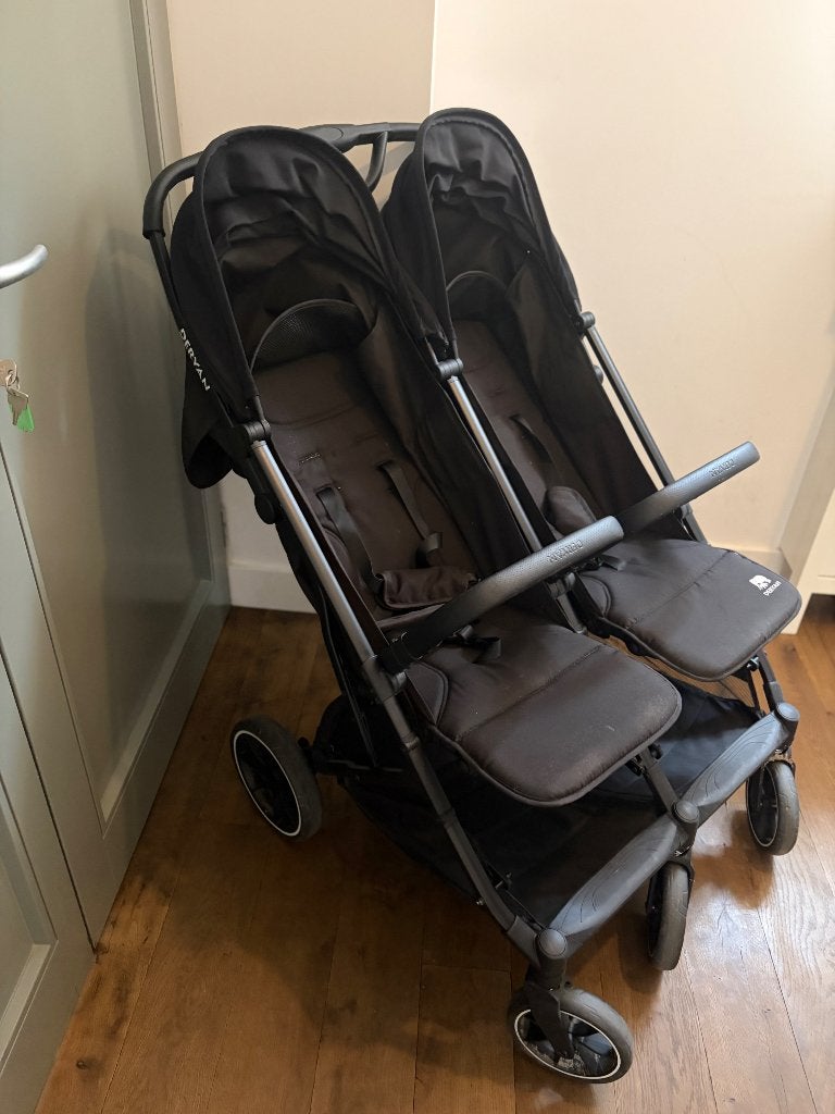 Deryan rolo X2 XL duo buggy 2-persoon zwart, Ophalen, Gebruikt, Overige merken, Verstelbare rugleuning