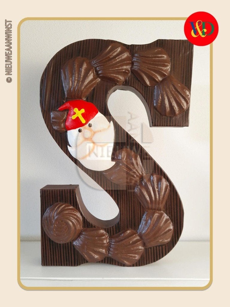 Nostalgische V&D chocoladeletter ‘S’ Sinterklaas - 50cm, Verzenden, Zo goed als nieuw