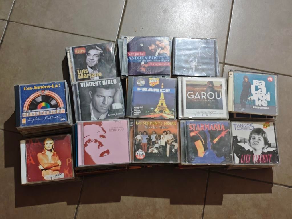 Lot de 125 CD FRANÇAIS (dont Garou, Johnny Hallyday,..), Enlèvement ou Envoi, Comme neuf