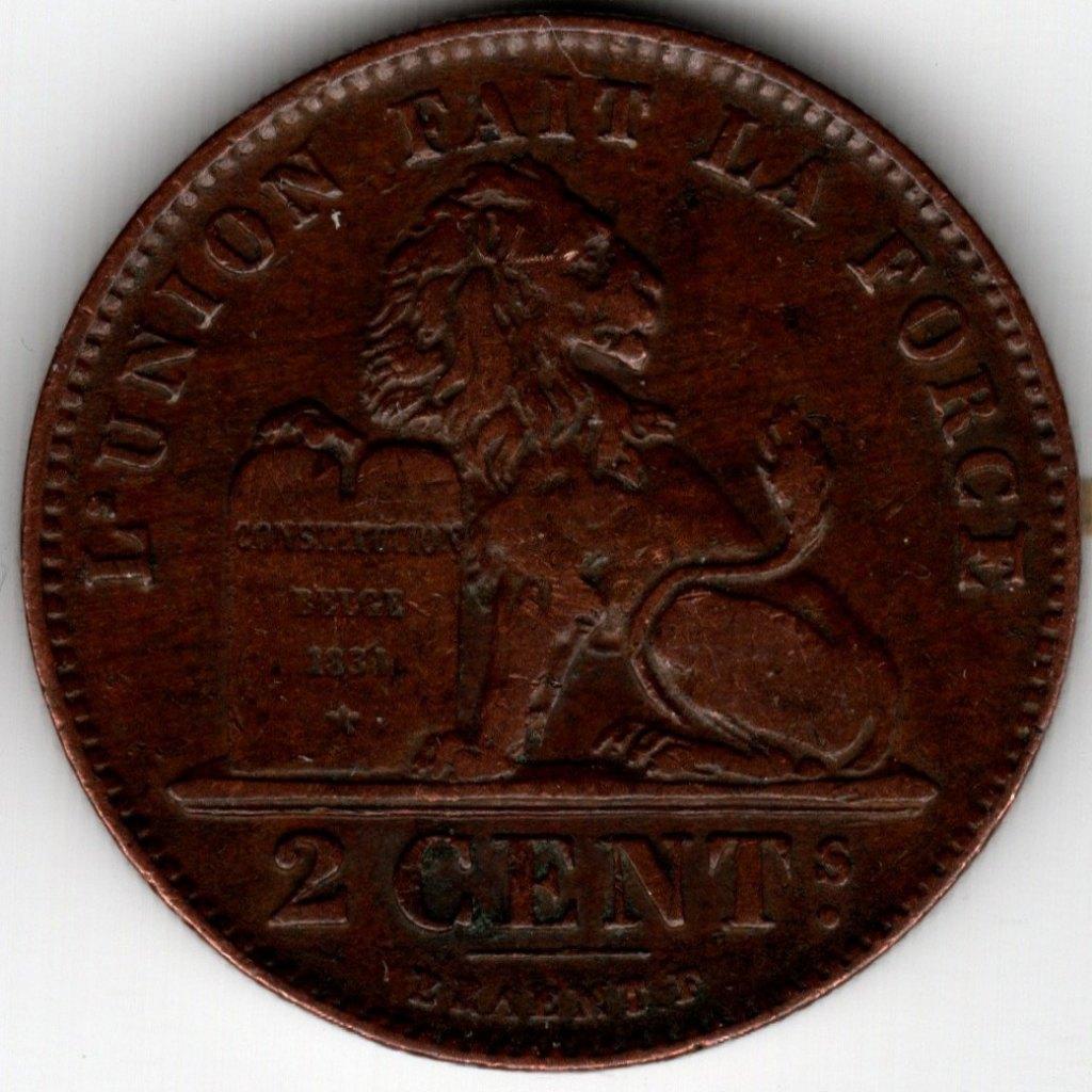 Belgique : 2 Centimes 1909 FR Morin 217 Réf 16461, Enlèvement ou Envoi, Bronze, Monnaie en vrac
