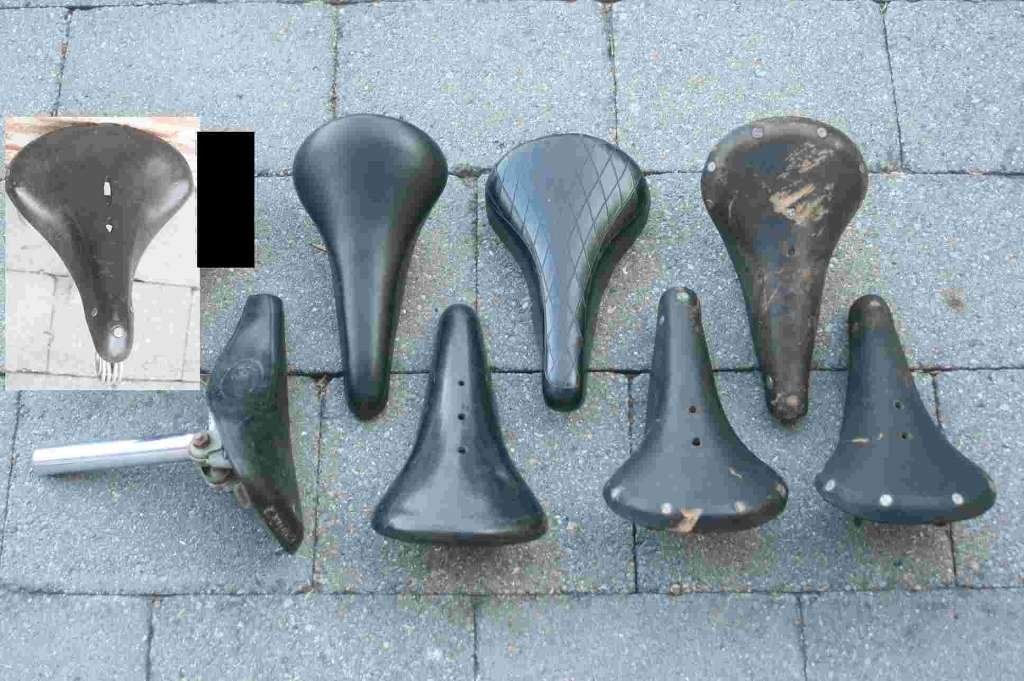 lot de selles de vélo et de vélo de course anciennes/vintage, Enlèvement ou Envoi, BMX, Cuir, Selle