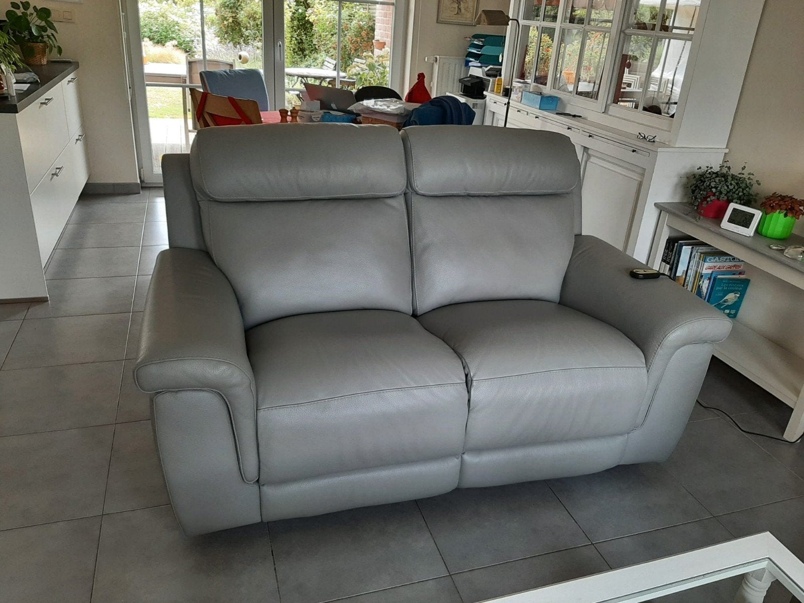 canapé relax en cuir, Ophalen, 150 tot 200 cm, Tweepersoons, Zo goed als nieuw