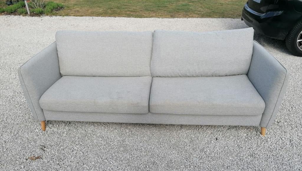 Canapé 3 places/gris clair, 200 à 250 cm, Banc droit, Enlèvement, Utilisé