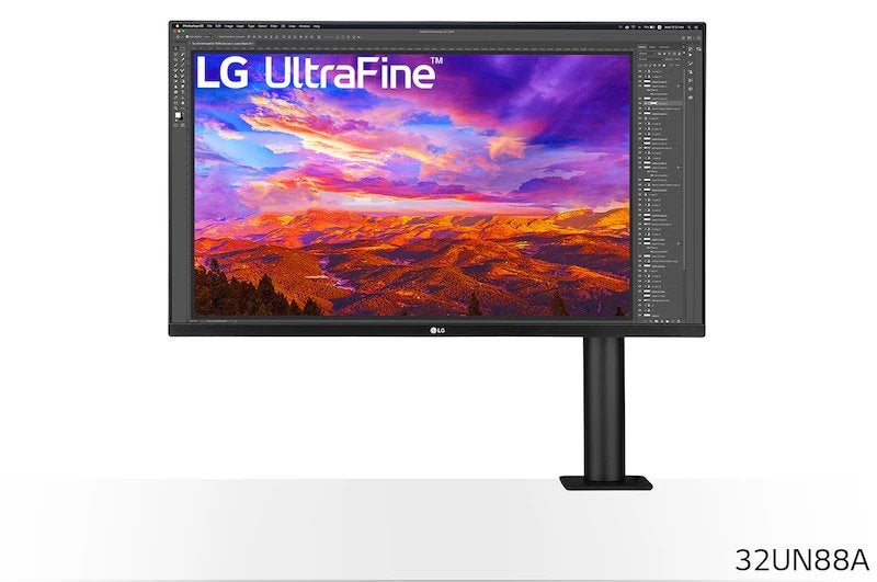 32-inch scherm - 4K- ergonomische arm-lg 32un88a-w, Ingebouwde speakers, Gebruikt, IPS, Ultra HD (4K)