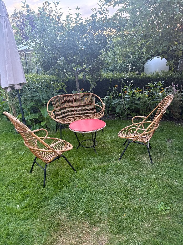 Vintage Rohe Noordwolde rotan Set, Ophalen