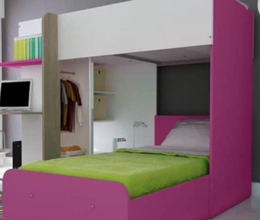 Stapelbed met opbergruimte en bureau, Ophalen, Gebruikt, Stapelbed