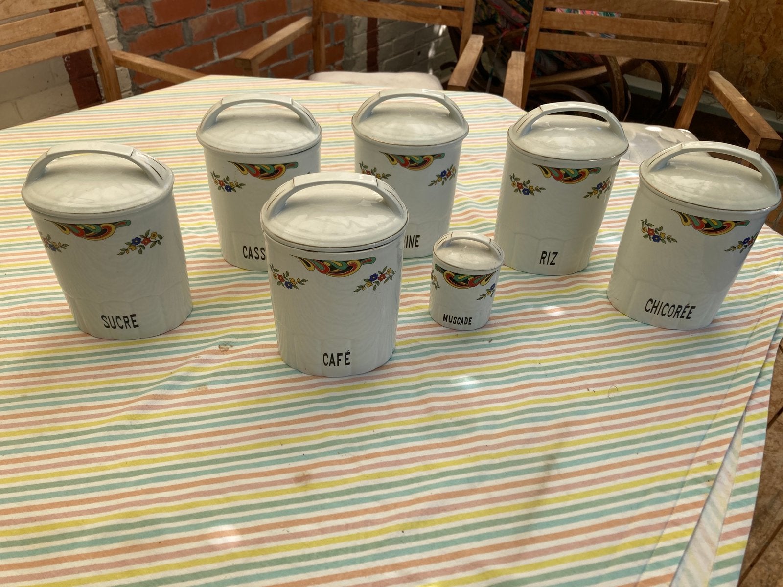 7 pots à epices en céramique, Antiquités & Art, Enlèvement
