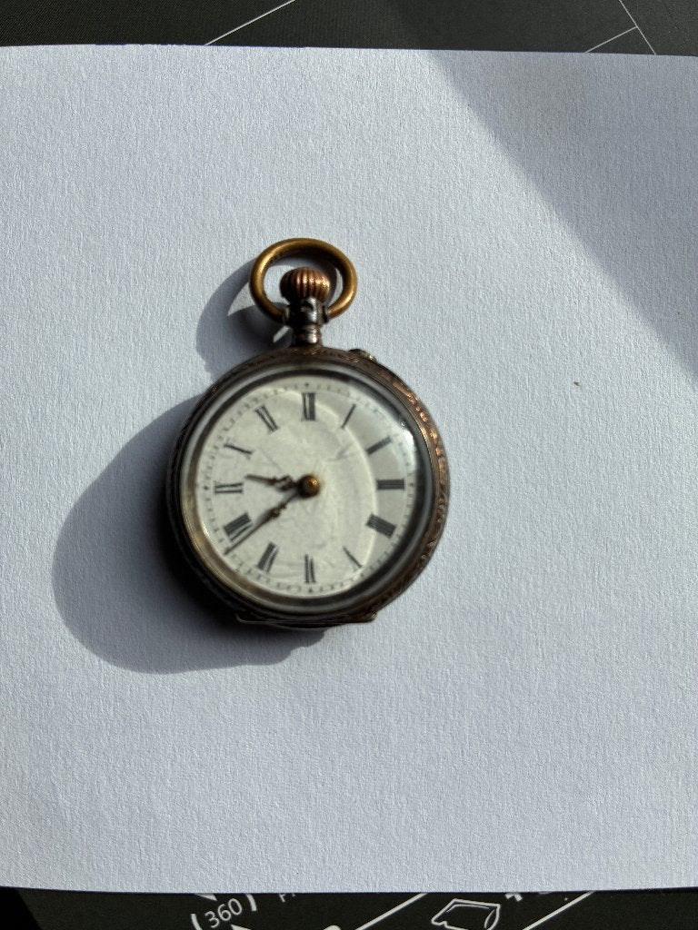 Zakhorloge, Handtassen en Accessoires, Zakhorloge, 1900 tot 1930, Zilver, Ophalen
