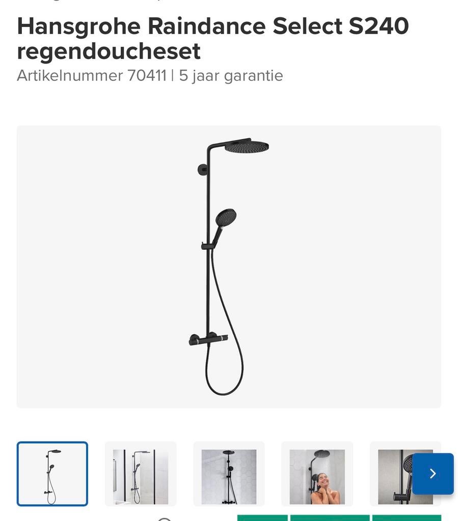 Hansgrohe regendouche Raindance Select S240, Ophalen, Nieuw