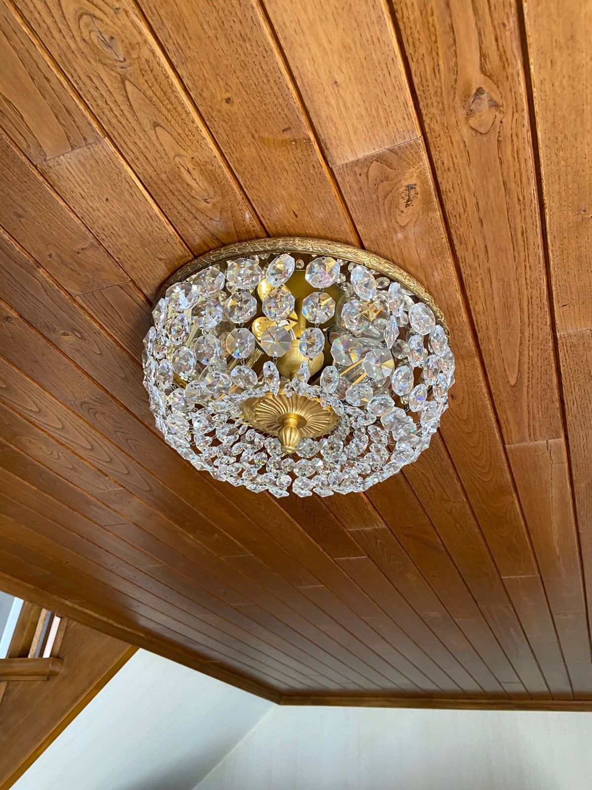 Kristallen plafond lamp, Ophalen, Zo goed als nieuw