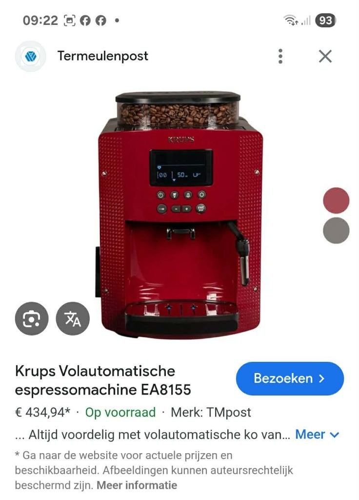 koffieset merk krups wegens aankoop nieuw model, Ophalen, Zo goed als nieuw, Krups, Krups
