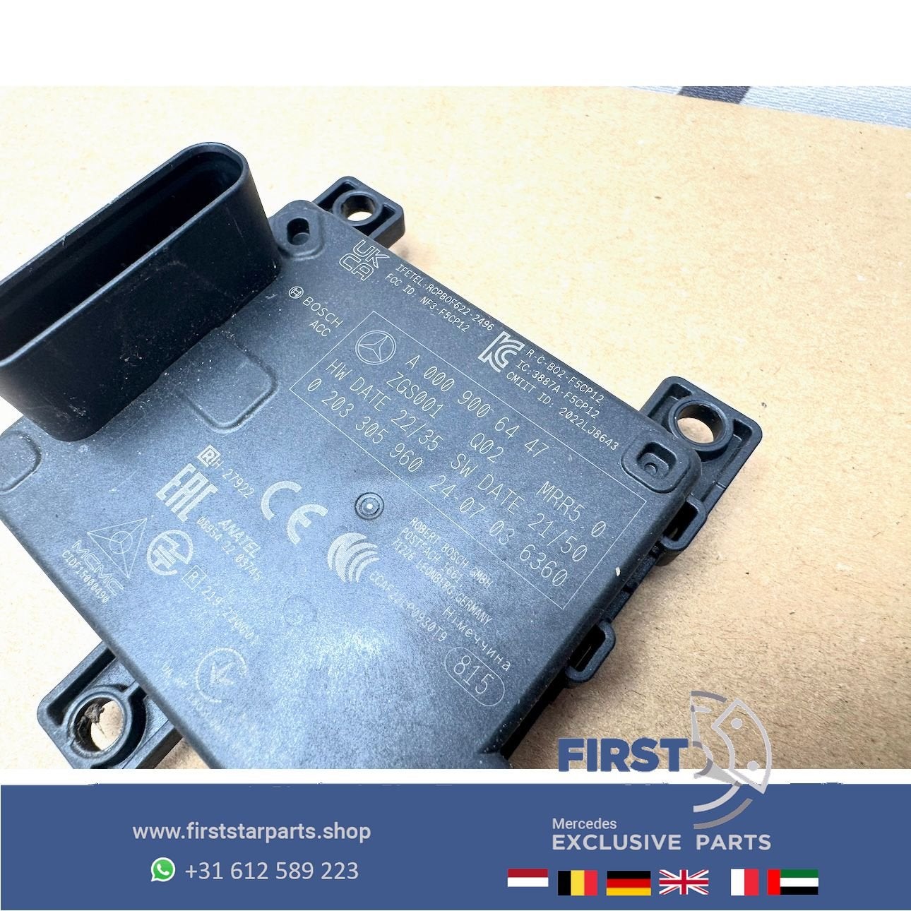 A0009006447 RADARSENSOR Mercedes W206 W290 W214 W254 W167 W2, Utilisé, -, -, Enlèvement ou Envoi